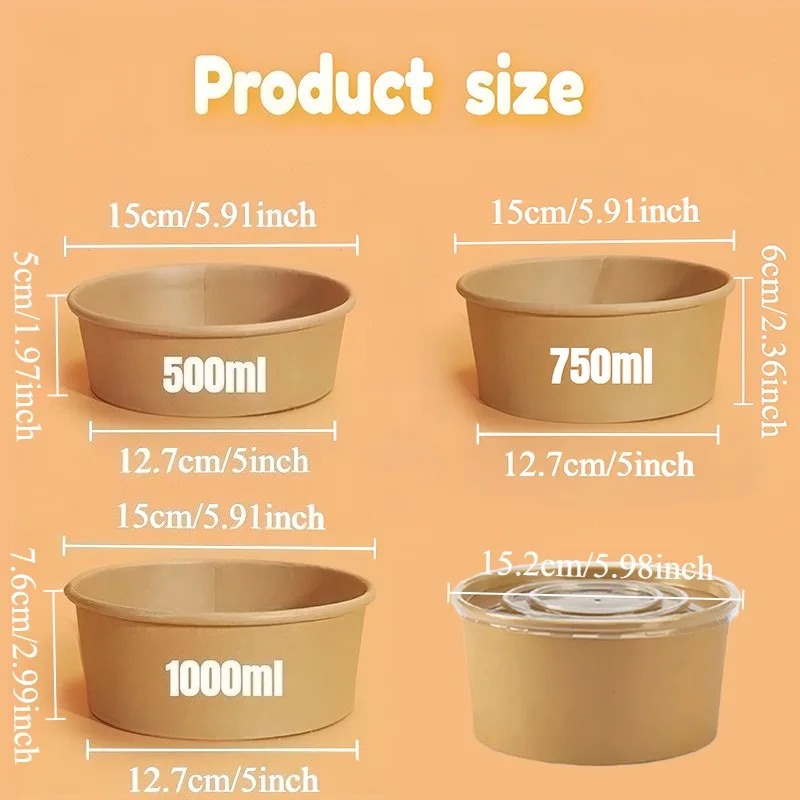 15/30 SZT. Papierowe miseczki  – Meal Prep Bowl recenzja i cena